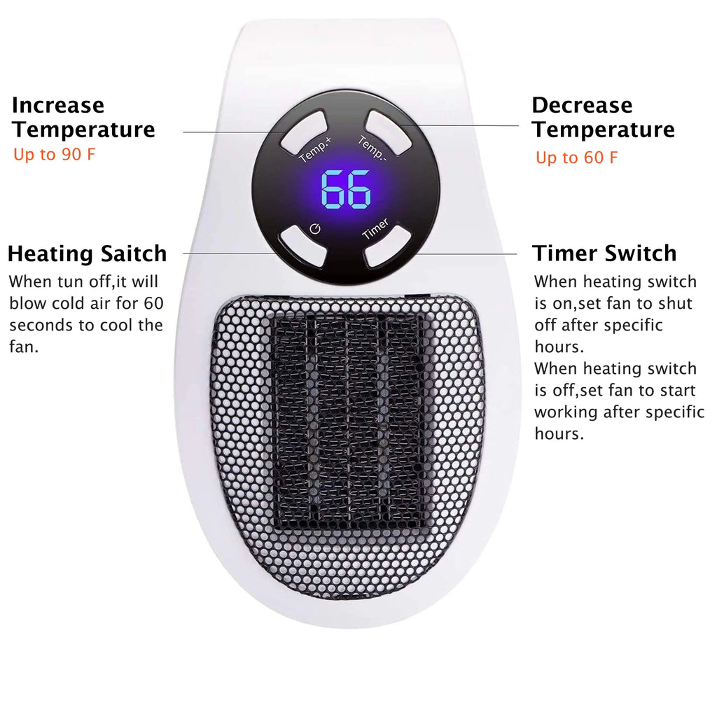 Portable Electric Heater with Adjustable Thermostat F8280