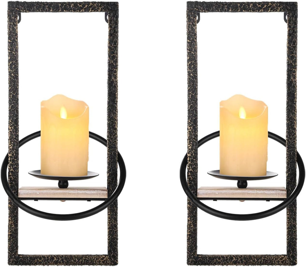 Black Wall Sconce Candle Holder Set of 2 I734548