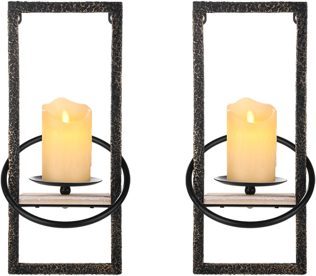 Black Wall Sconce Candle Holder Set of 2 I734548