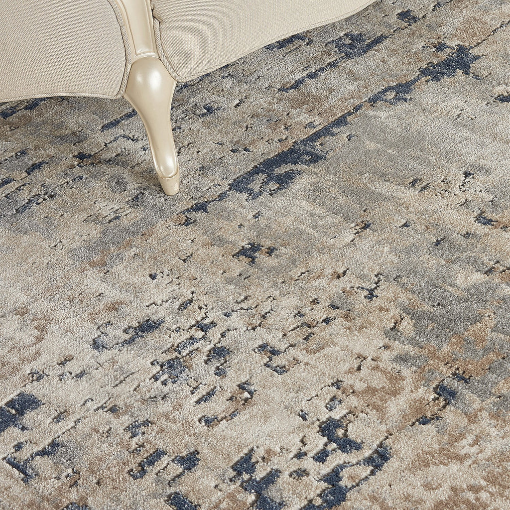 Beige/Grey 10' x 14' Abstract Distressed Area Rug A333333