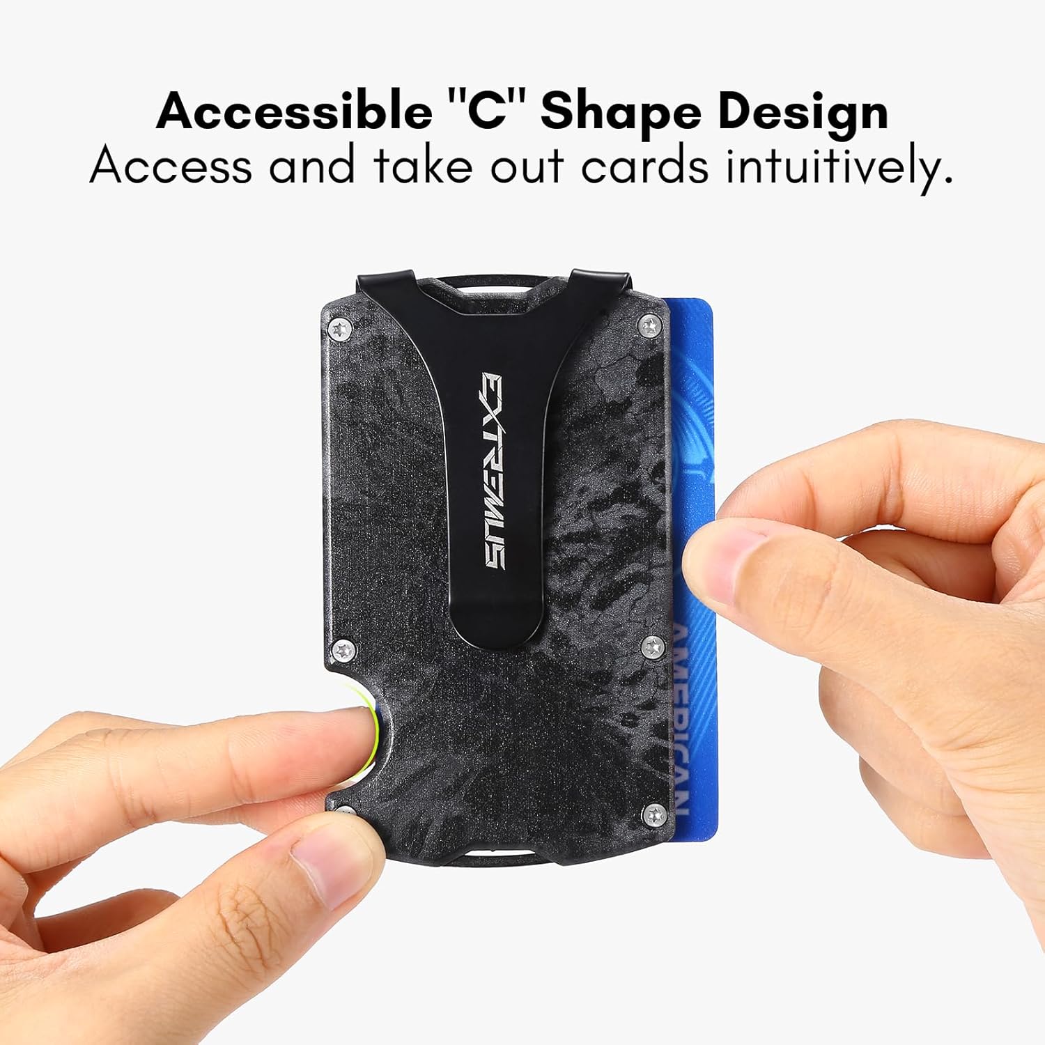 Slim Carbon Fiber Wallet with Money Clip H14729