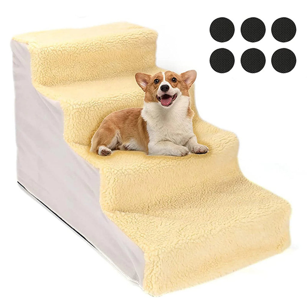 Yellow Non Slip Detachable Washable Pet Stairs D4621
