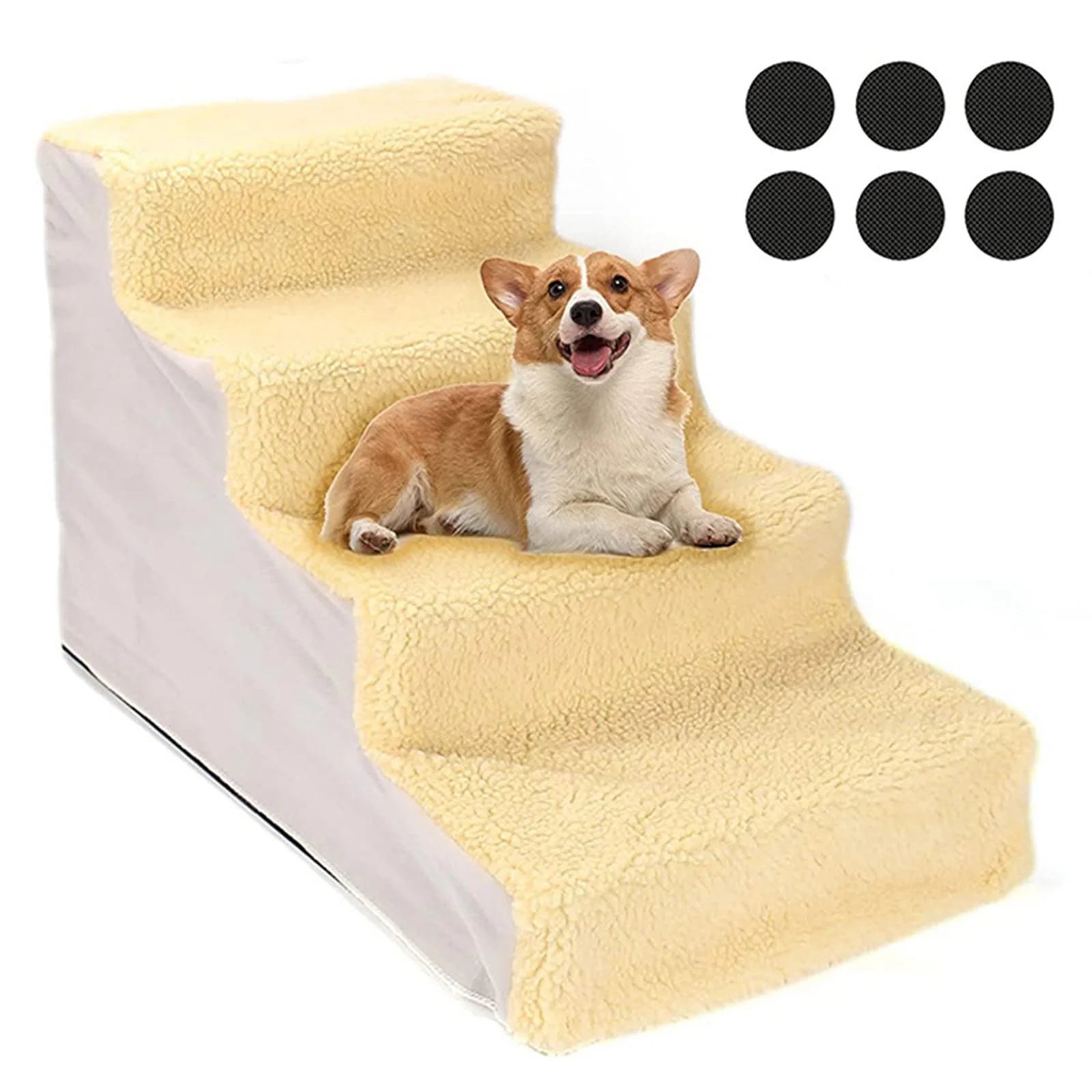 Yellow Non Slip Detachable Washable Pet Stairs D4621