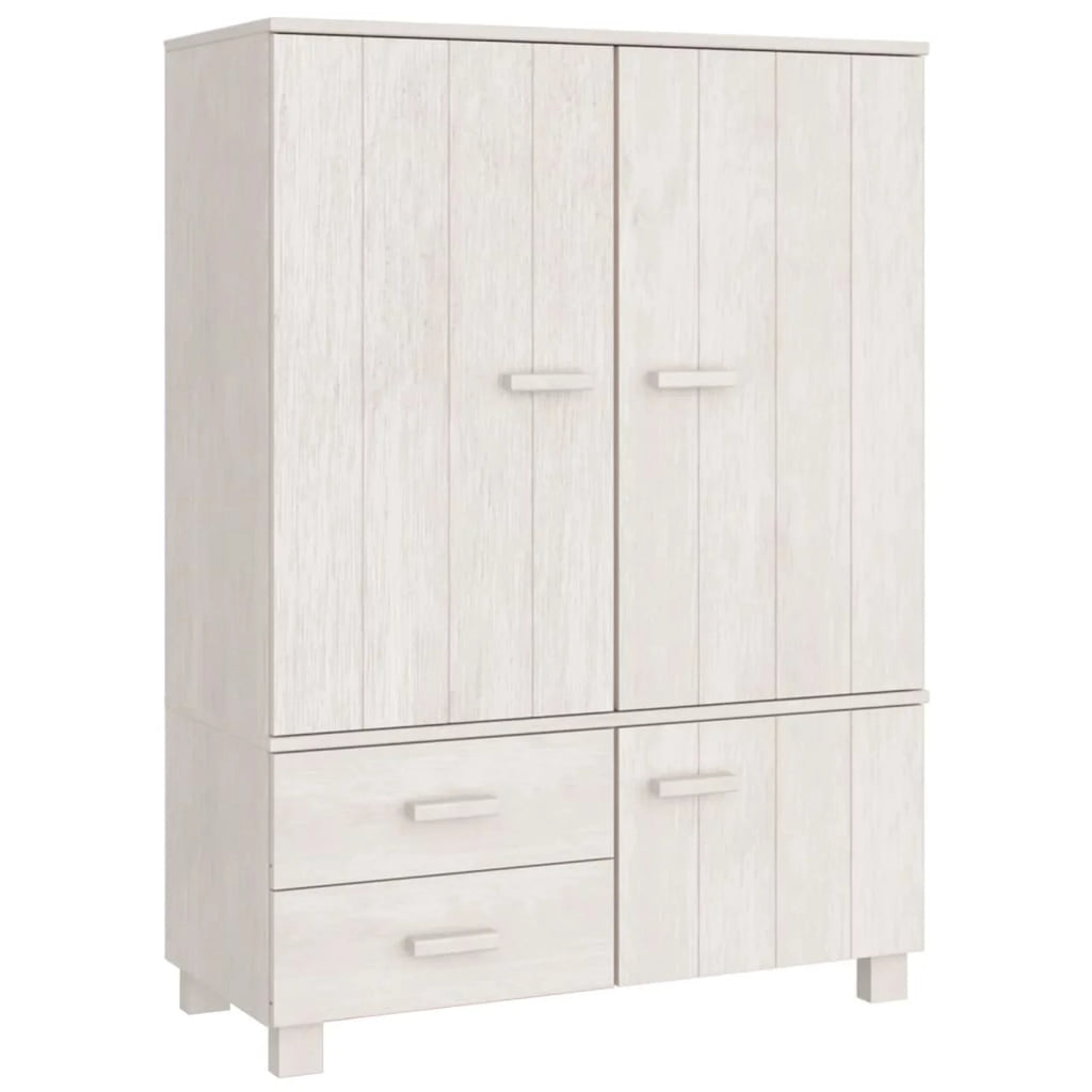White Solid Wood Pine Wardrobe Q1936