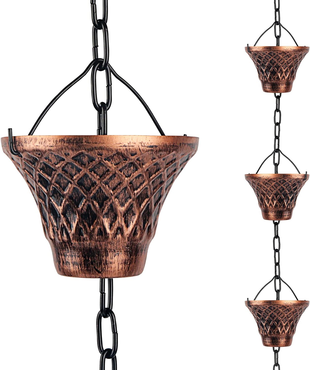 Copper Rain Chains 8 1/2 Feet Long G311319