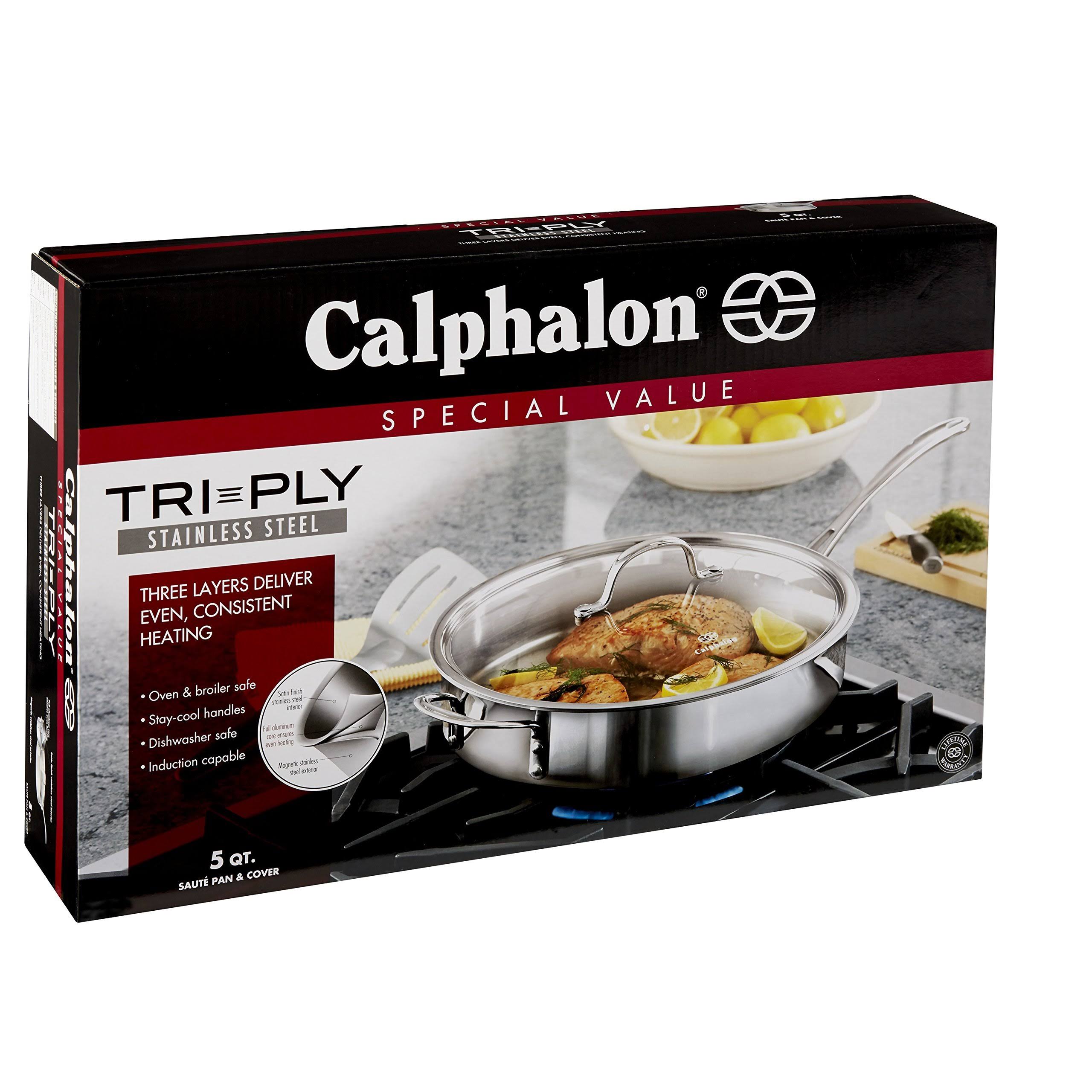 Tri-Ply Stainless Steel 5-Quart Saute Pan with Cover U23915