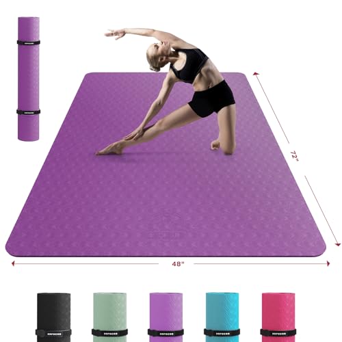 Extra Large Yoga Mat 72"x48" 1/4" Thick Non-Slip Eco-Friendly A931