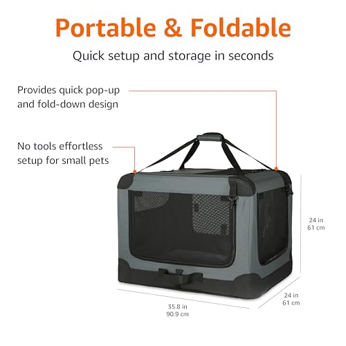 Tan Soft-Sided Folding Dog Travel Crate Kennel M6130