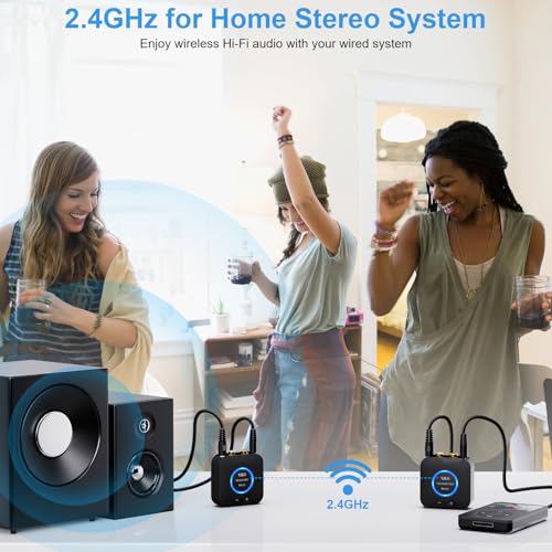 2.4GHz Wireless Audio Transmitter Receiver Set with AUX RCA M682