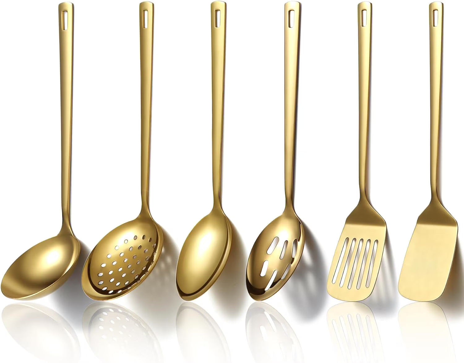6pcs Titanium Plating Stainless Steel Kitchen Utensils Set Y4991