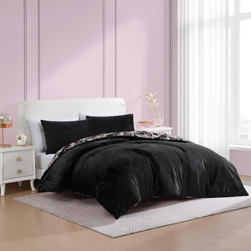 Velvet Solid Pink Full/Queen Comforter Set R78821