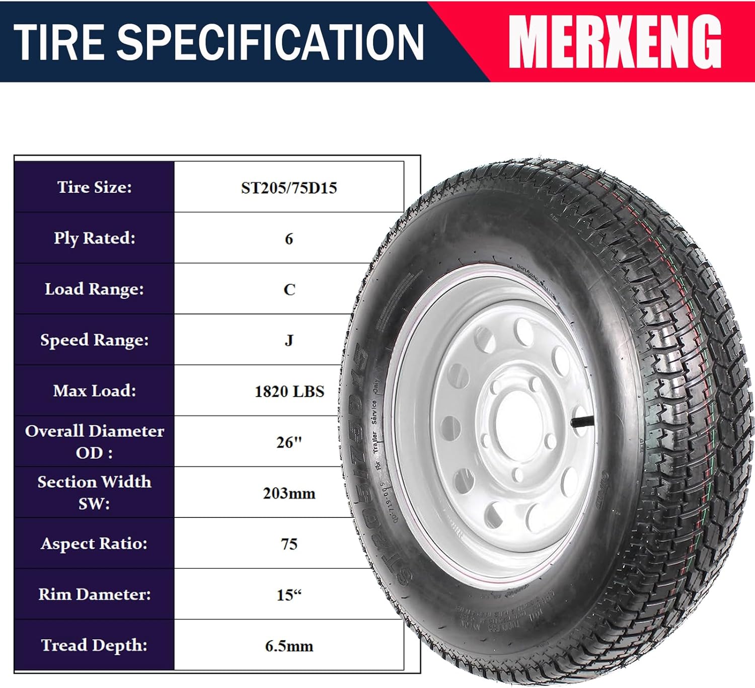 15in 6PR Load Range C Trailer Tires (Pack of 2) X4307
