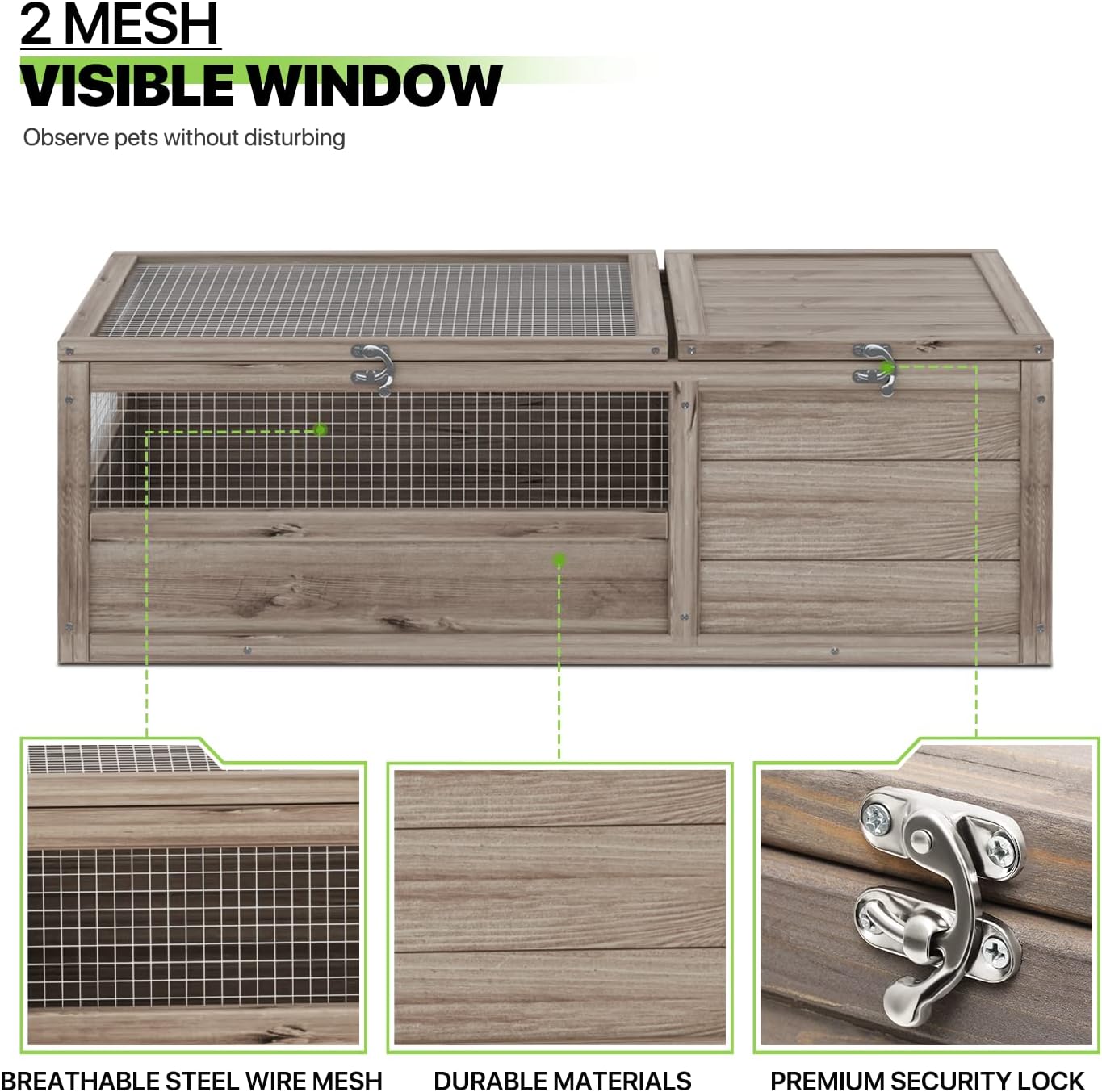 Grey Wooden Reptile Cage V407
