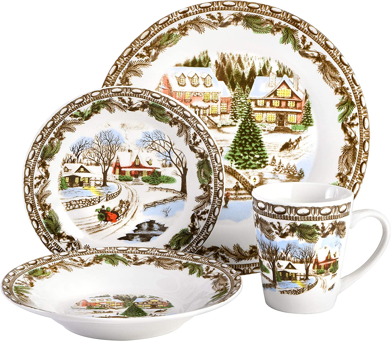 16 Piece Multicolor Dinnerware Set Y21527