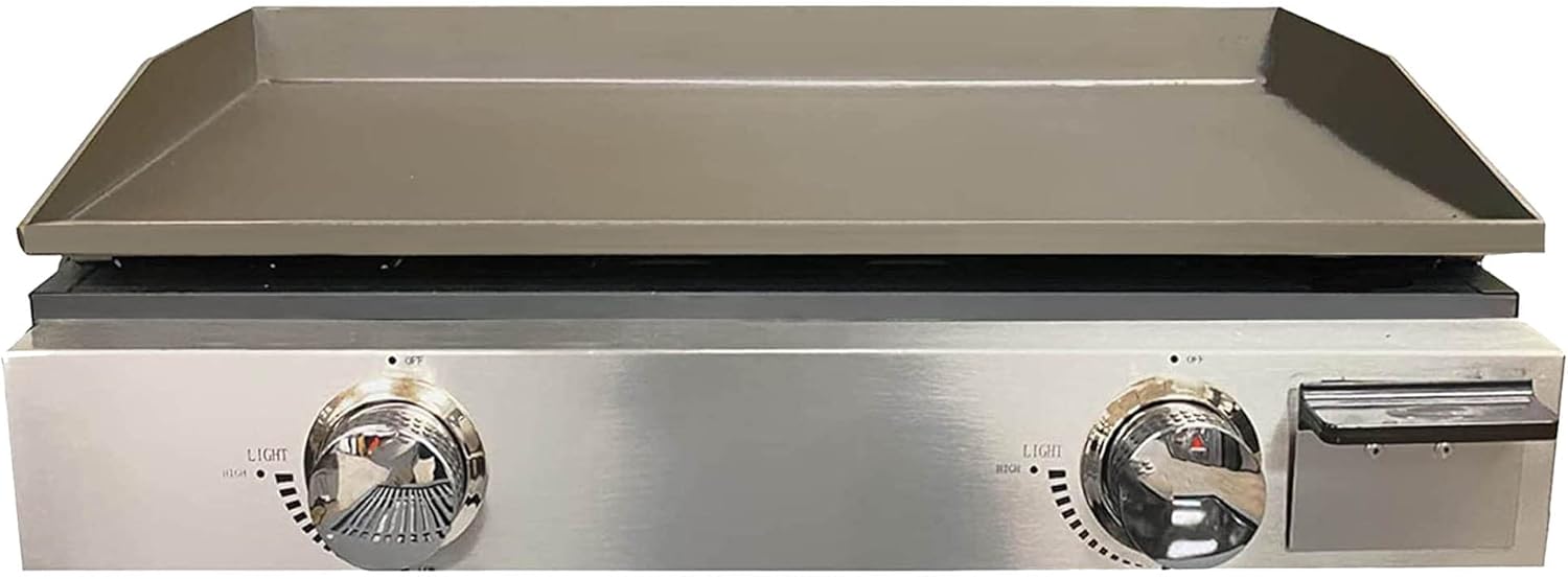Black 25 Inch Stainless Steel RV Griddle with 2 Burners I470000