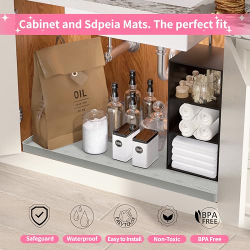 Grey Waterproof Under Sink Mat 22 x 14 inches L97228