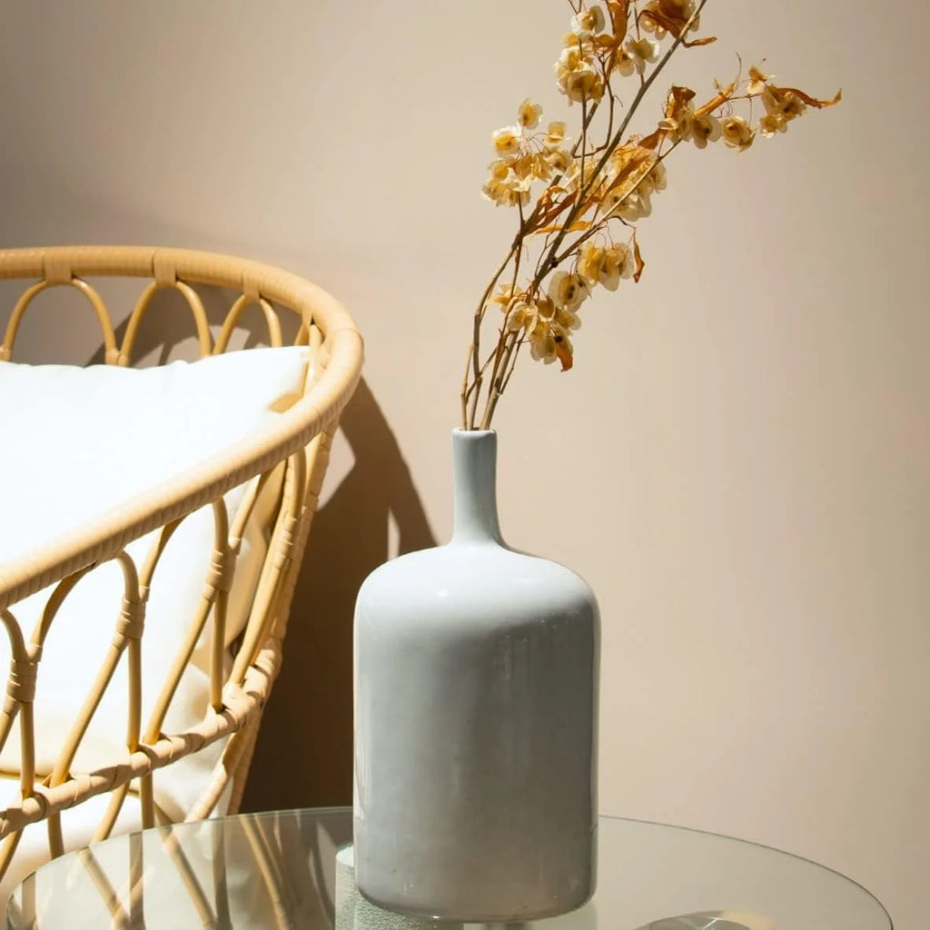 White Ceramic Vase 9.5 Inch S7877