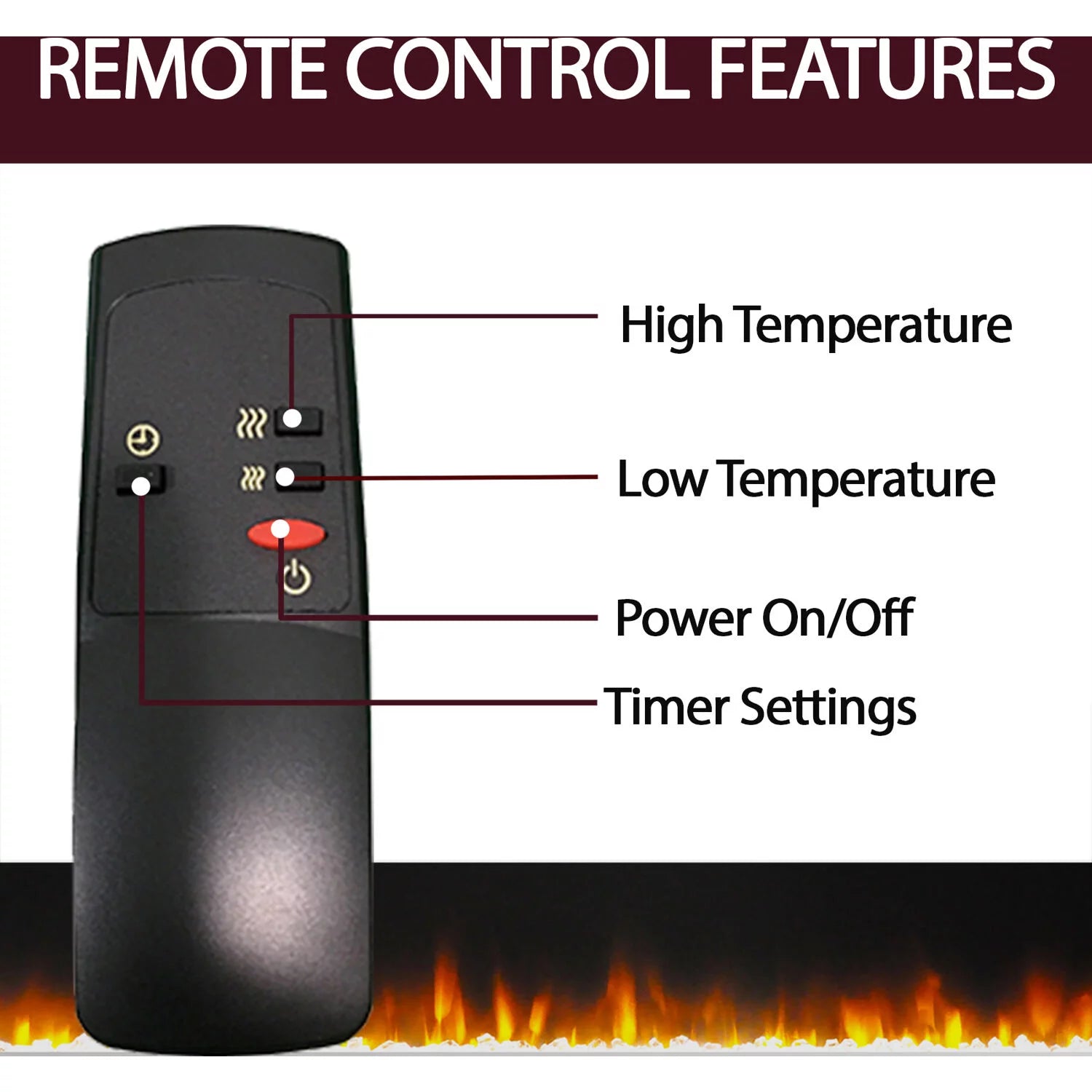 Mahogany Freestanding Electric Fireplace with Remote V41610