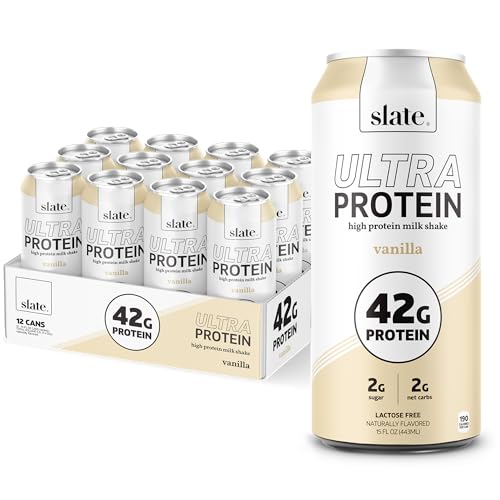 Chocolate High Protein Shake, 42g Protein, 2g Sugar, 200 Calories, 4g Net Carbs, Lactose Free, 15 fl oz, 12 Cans H674