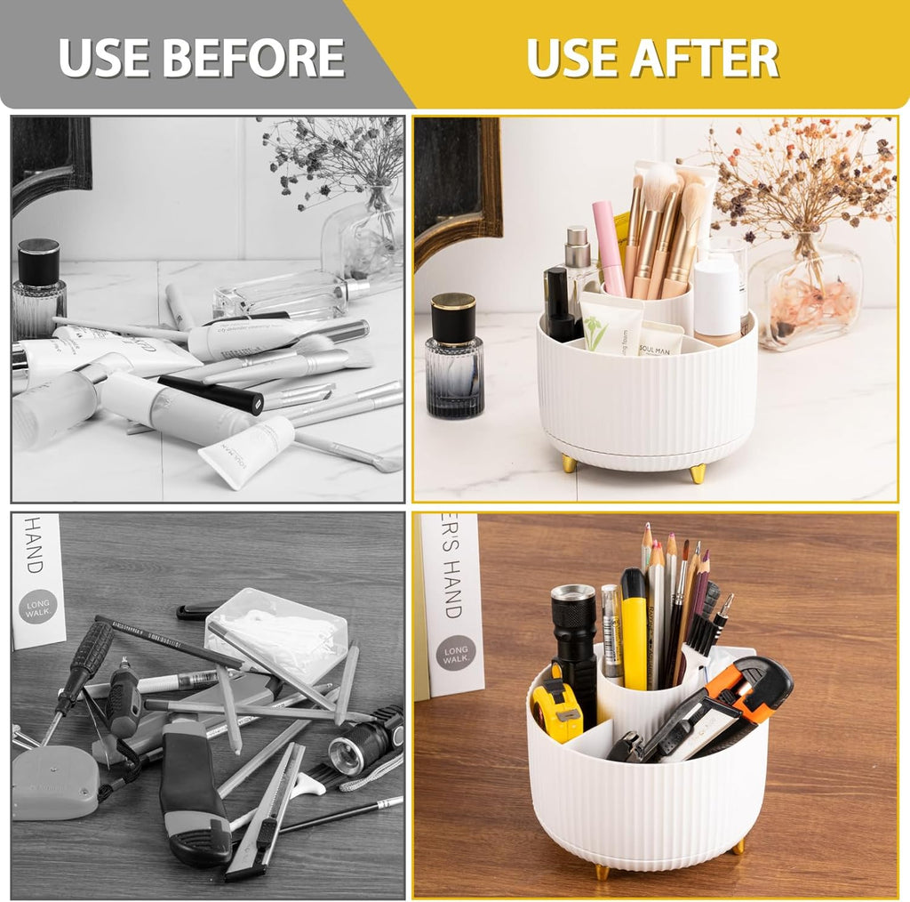 White Multi-angle Rotating Makeup Brush Holder U688
