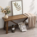 White Solid Wood Narrow Bench H422