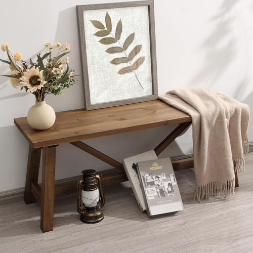 White Solid Wood Narrow Bench H422