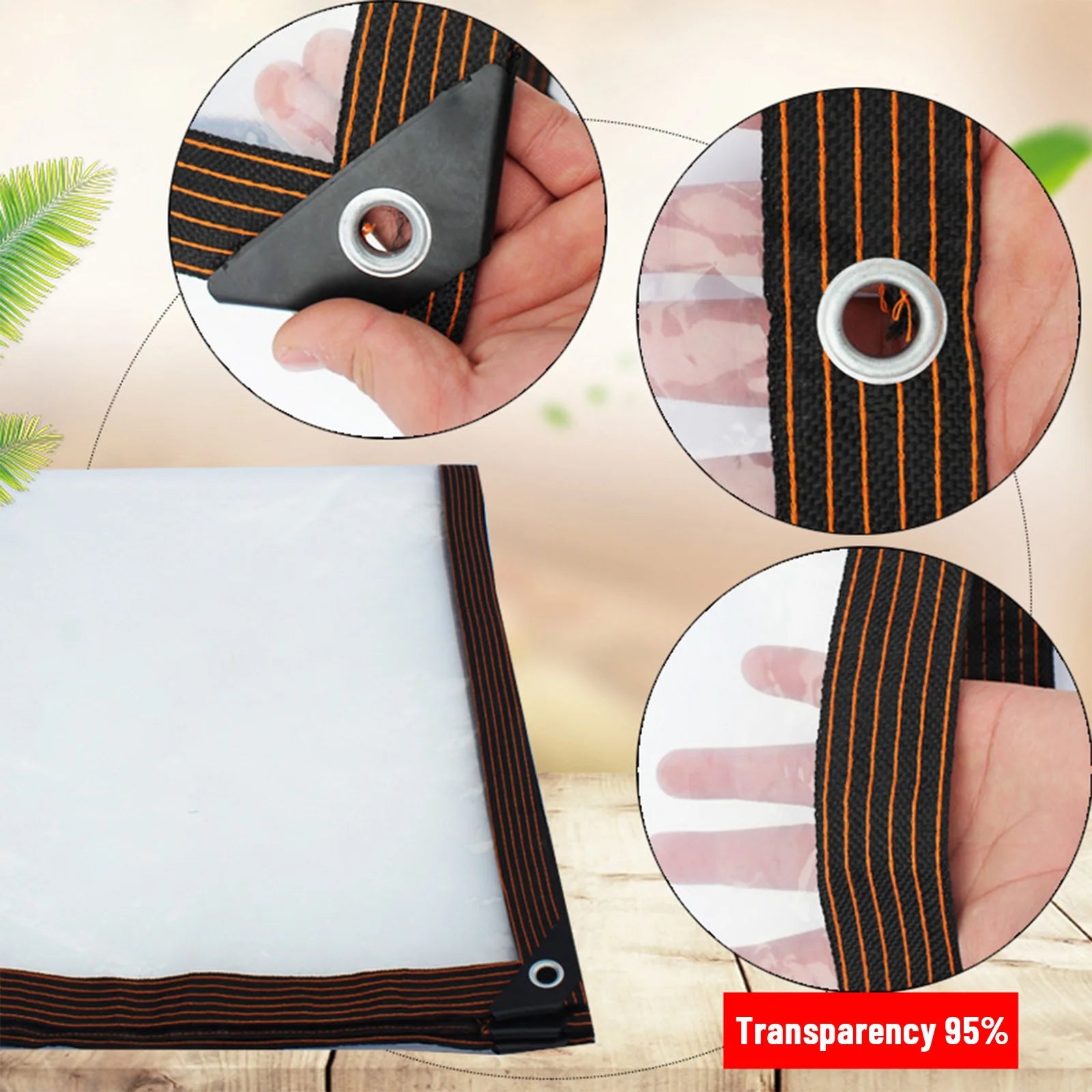 Clear Tarps Vinyl Coated PVC Tarps With Rustproof Grommets X893