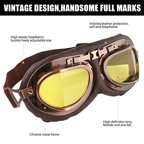 Vintage Pilot Motorcycle Goggles K764685