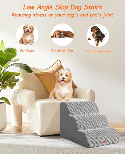 3 Steps Non-Slip Pet Stairs for Bed U726814