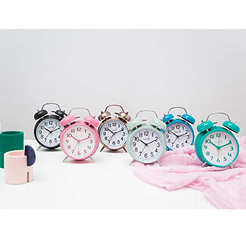 4'' Twin Bell Alarm Clock Mint Green C141