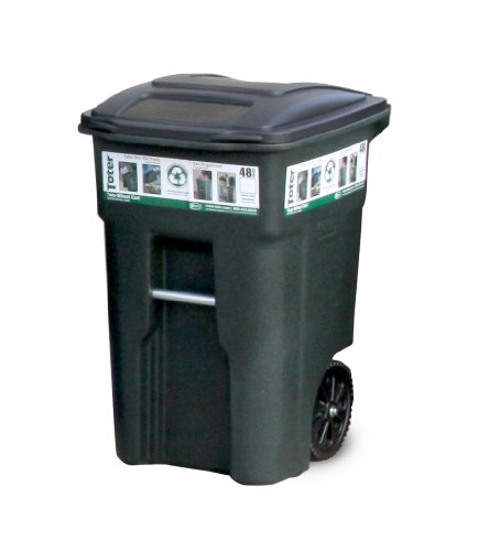 32 Gallon Trash Can with Wheels and Attached Lid H9909