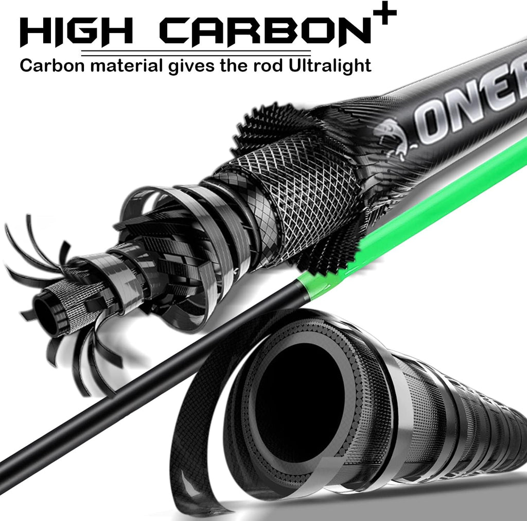 Medium Fast Baitcasting Fishing Rod and Reel Combo, 24-Ton Carbon Fiber 2 Pieces I337029