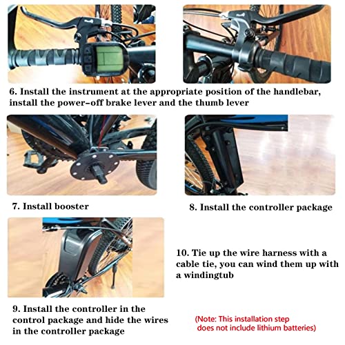48V 1500W 24in Brushless Non-Gear Hub Motor Kit with LCD3 Display Controller PAS Brake Lever G657