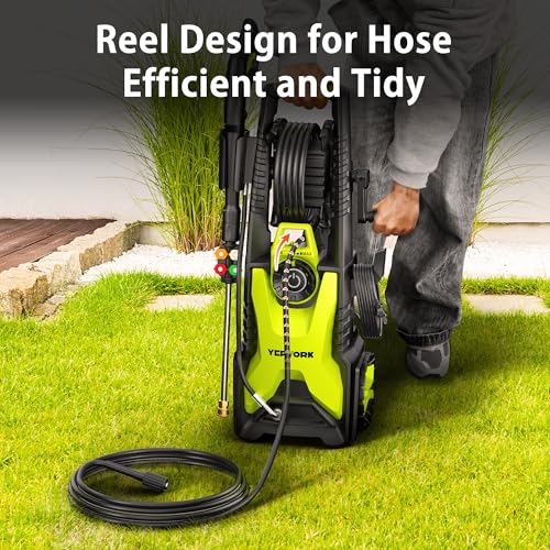4000 PSI Electric Pressure Washer, 1900W Motor, 4 Adjustable Nozzles, 32.81ft Hose, Foam Cannon N5696