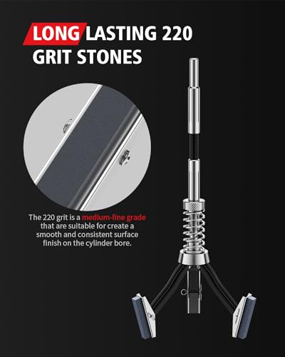 Adjustable Cylinder Hone Tool with 3-Piece 220 Grit Stones D873989