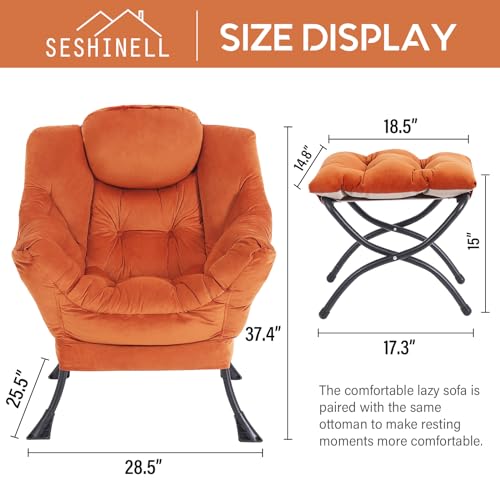 White Grey Accent Chair with Ottoman U28071