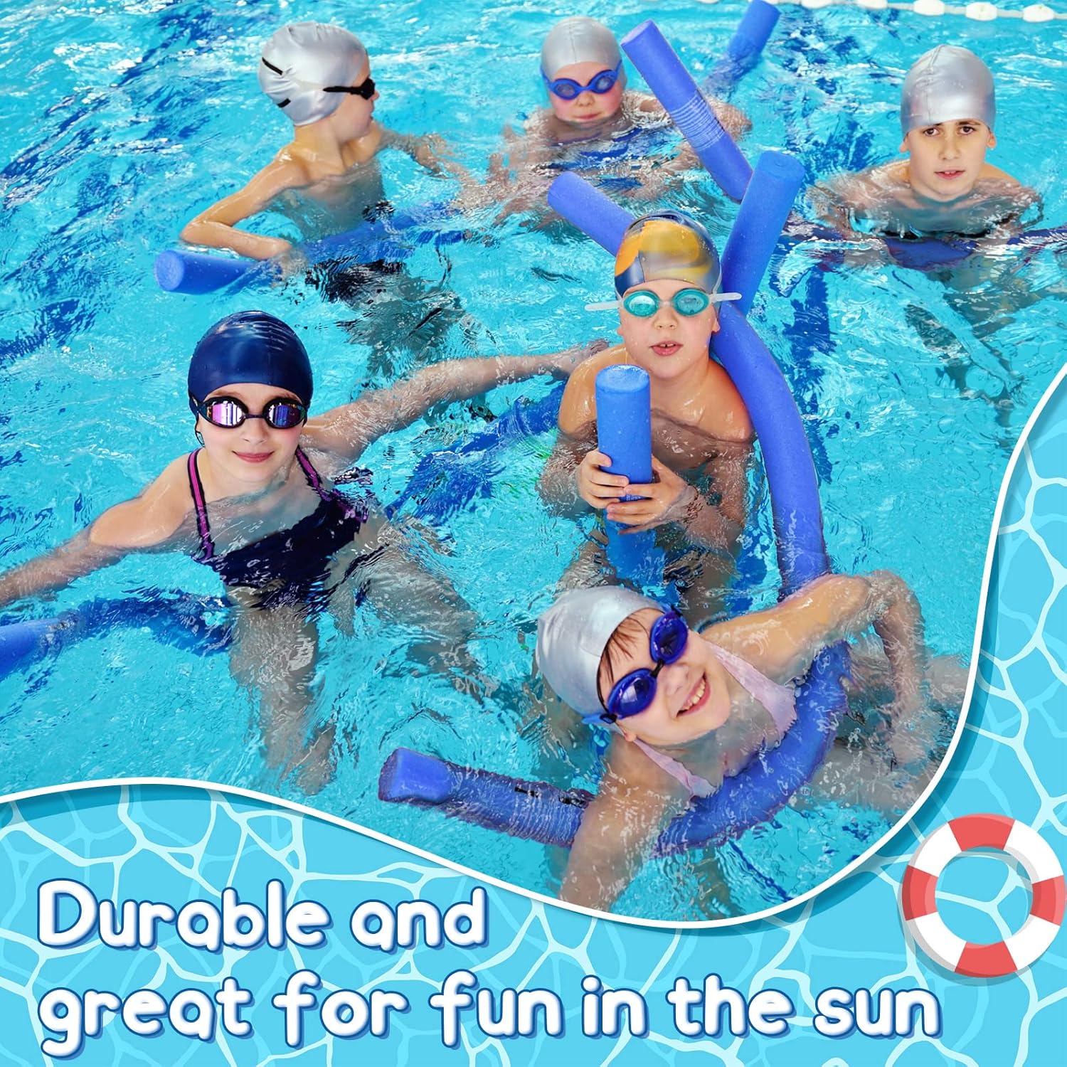 8 pieces Jumbo Swimming Pool Noodle Foam 55 Inch x 3.5 Inch Blue K95756
