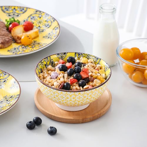 12 Pieces Black and White Ceramic Plates and Bowls Set I5079