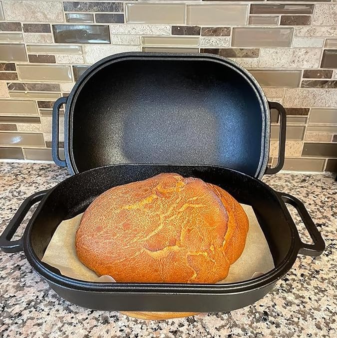 Large Heavy Duty Pre-seasoned Cast Iron Bread Loaf Pan V6167