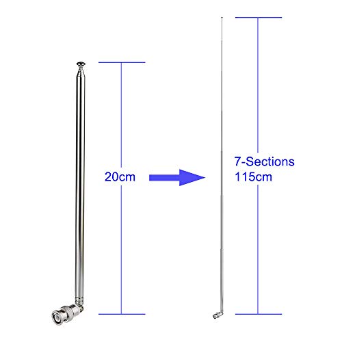 Police Radio Scanner Antenna 20-1300MHz 7 Sections Telescopic BNC Male Antenna X815