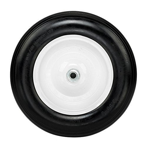 14.5" Flat Free Tire for Wheelbarrow, 5/8" Bearing with Extra 3/4" Bearing Z4633