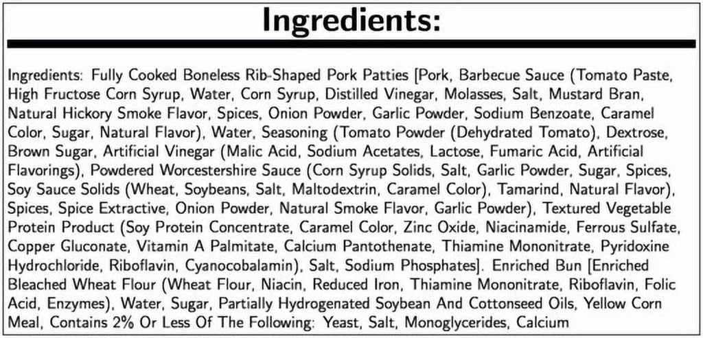6.5oz Pork Rib Sandwich (PACK OF 12) V427