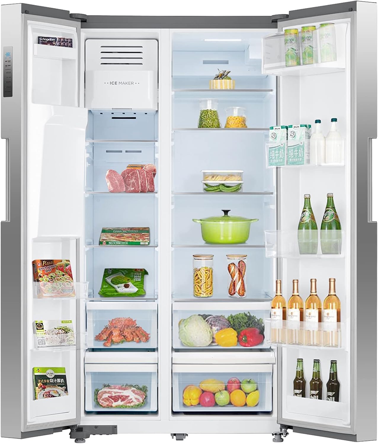 36 Inch French Door Refrigerator 26.3 Cu.Ft Freestanding with Auto Ice Maker and Water Dispenser Stainless Steel G39543