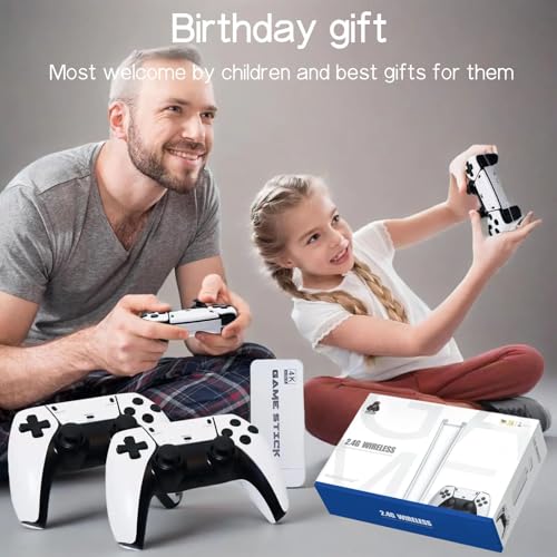 Classic Retro Game Console with 20000+ Video Games and Dual Game Controllers (White-Grey) H6677