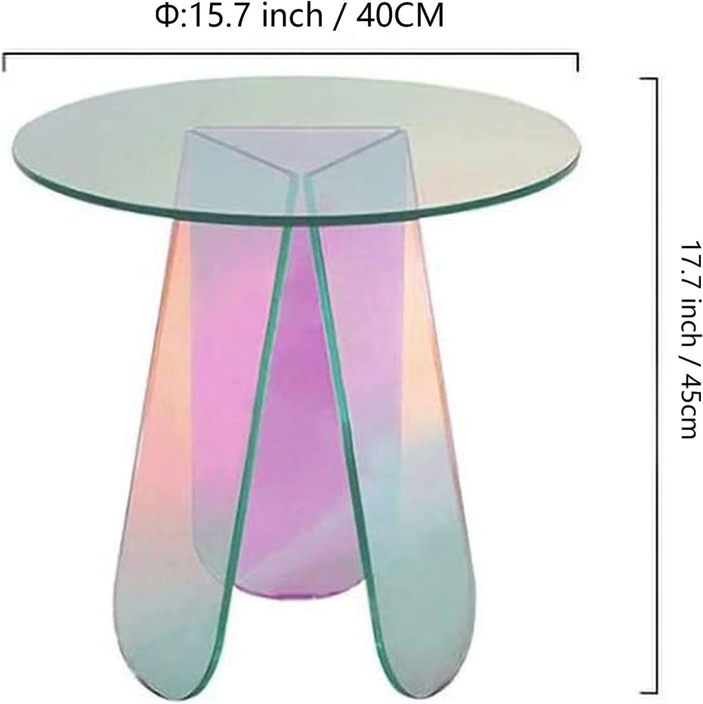 Clear Glass Round Acrylic Side Table, 18 inch P32789