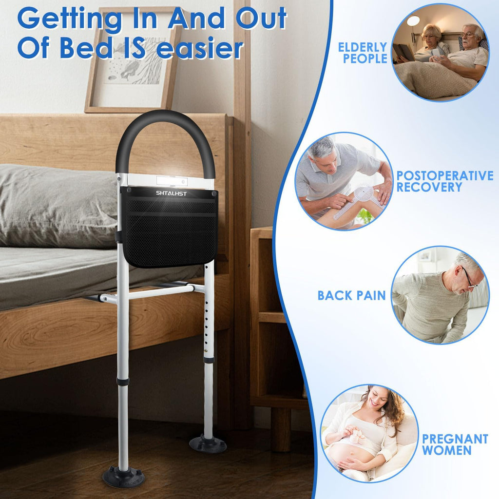 Adjustable Bed Safety Rails with Motion Light & Storage Pocket D160804