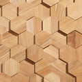 Natural 3D Hexagonal Wall Panels - 25-Pack W466740