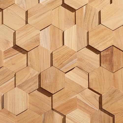 Natural 3D Hexagonal Wall Panels - 25-Pack W466740