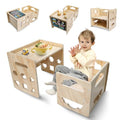 Wooden Toddler Table and Chair Set with Blackboard, 3 Heights Adjustable F246868