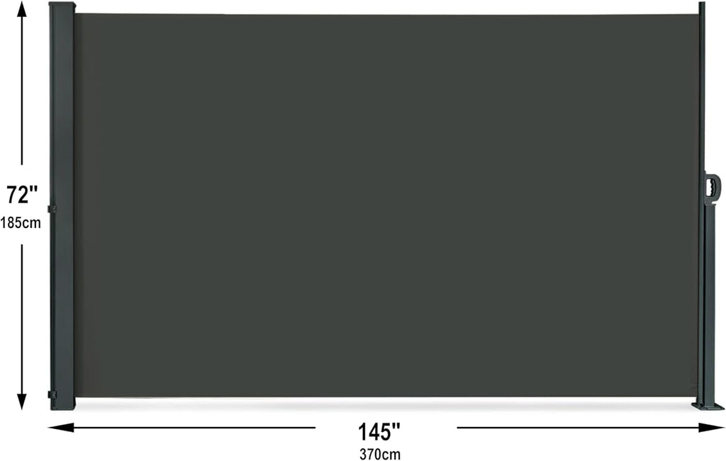 145" x 72" Retractable Side Awning, Waterproof & UV-Resistant Folding Privacy Screen Room Divider O842